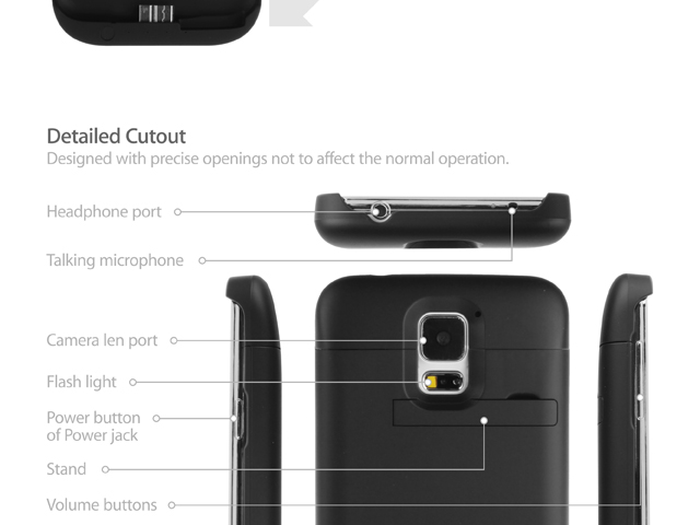Power Jacket For Samsung Galaxy S5 - 3500mAh