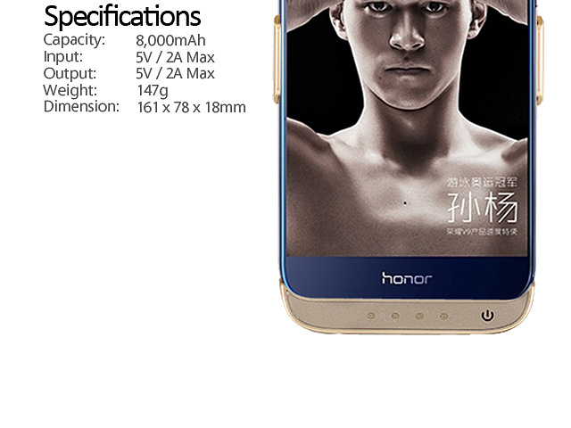 Power Jacket For Huawei Honor 8 Pro / V9 - 8000mAh