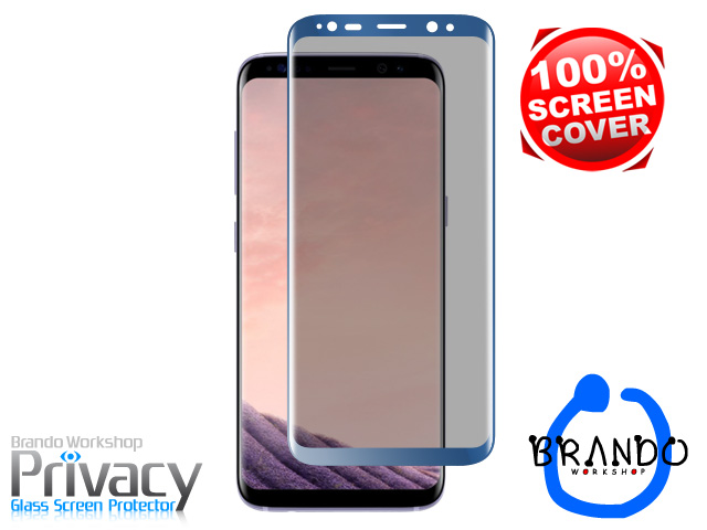 Brando Workshop Full Screen Coverage Curved Privacy Glass Screen Protector (Samsung Galaxy S8+) - Blue