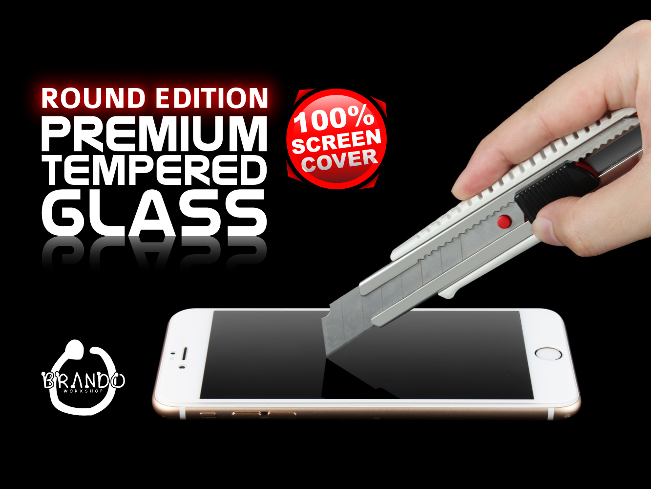 Brando Workshop Full Screen Coverage Glass Protector (Samsung Galaxy S6) - Gold