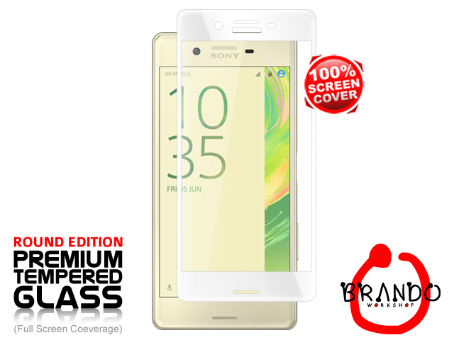 Brando Workshop Full Screen Coverage Curved Glass Protector (Sony Xperia X) - White