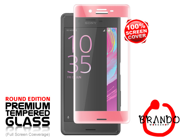 Brando Workshop Full Screen Coverage Curved Glass Protector (Sony Xperia X Performance) - Rose Gold