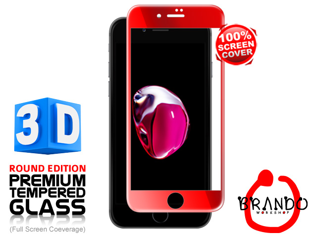Brando Workshop Full Screen Coverage Curved 3D Glass Protector (iPhone 7 Plus) - Product Red