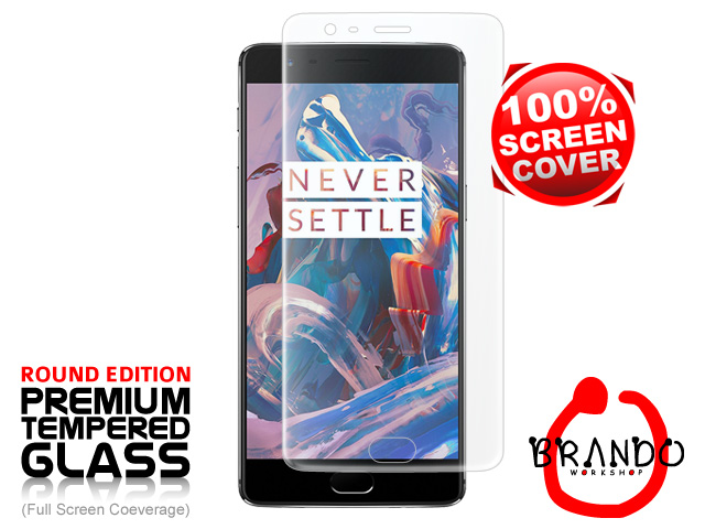 Brando Workshop Full Screen Coverage Curved Glass Protector (OnePlus 3) - Transparent