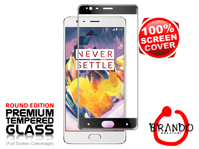 Brando Workshop Full Screen Coverage Curved Glass Protector (OnePlus 3) - Black