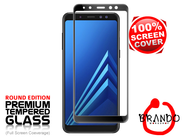 Brando Workshop Full Screen Coverage Curved Glass Protector (Samsung Galaxy A8+ (2018)) - Black