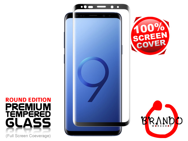 Brando Workshop Full Screen Coverage Curved Glass Protector (Samsung Galaxy S9+) - Black