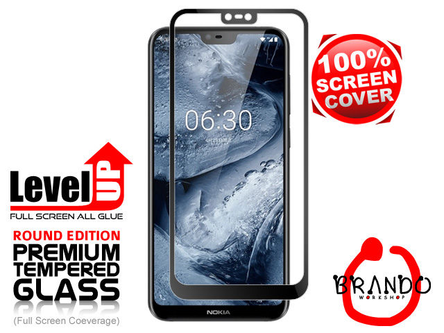 Brando Workshop Full Screen Coverage Glass Protector (Nokia 6.1 Plus (Nokia X6 (2018)) - Black