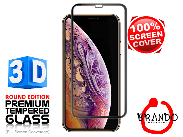 Brando Workshop Full Screen Coverage Curved 3D Glass Protector (iPhone XS Max 6.5) - Black