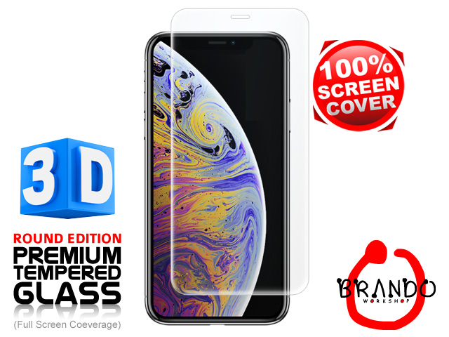 Brando Workshop Full Screen Coverage Curved 3D Glass Protector (iPhone XS (5.8)) - Transparent