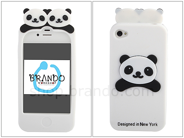 iPhone 4S Twins Panda Silicone Case