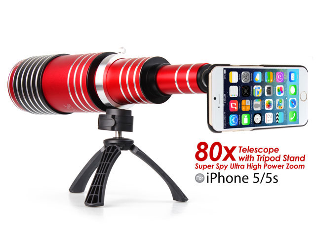 iPhone 5 / 5s / SE Super Spy Ultra High Power Zoom 80X Telescope with Tripod Stand