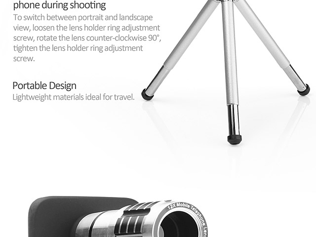 Professional Samsung Galaxy S6 12x Zoom Telescope with Tripod Stand