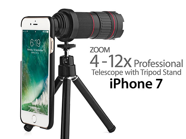 Professional iPhone 7 4-12x Zoom Telescope with Tripod Stand