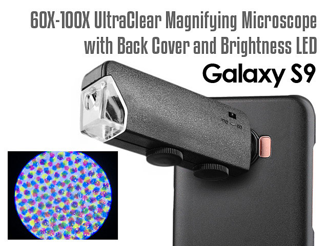 Samsung Galaxy S9 60X-100X UltraClear Magnifying Microscope with Back Cover and Brightness LED