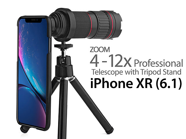 Professional iPhone XR (6.1) 4-12x Zoom Telescope with Tripod Stand
