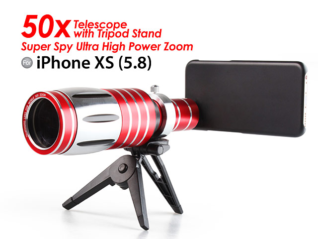 iPhone XS (5.8) Super Spy Ultra High Power Zoom 50X Telescope with Tripod Stand