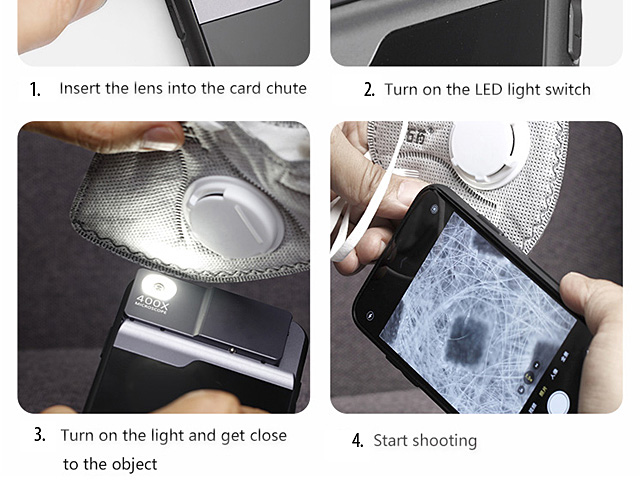 iPhone 11 (6.1) 400X UltraClear Magnifying Microscope with Back Cover and Brightness LED