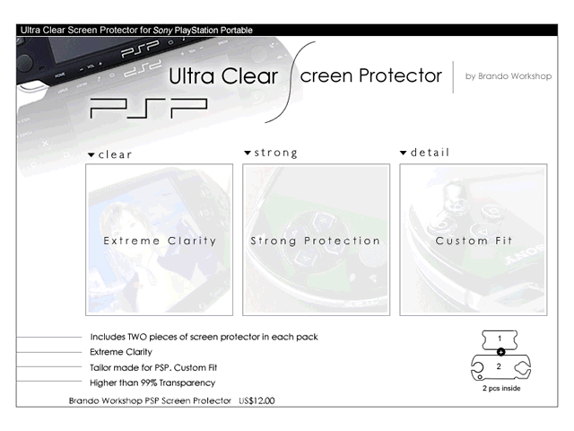 Brando Workshop Ultra-Clear Screen Protector (Sony PSP)