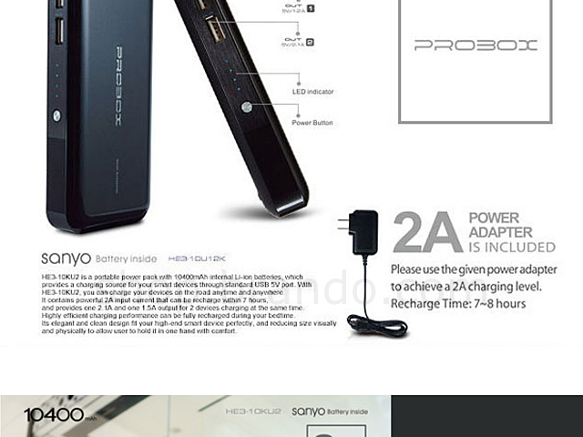 Probox - Portable Power Pack 10400mAh