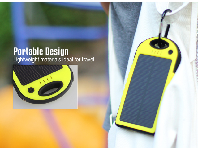 Rain-Resistant Solar Panel Charger 5000mAh