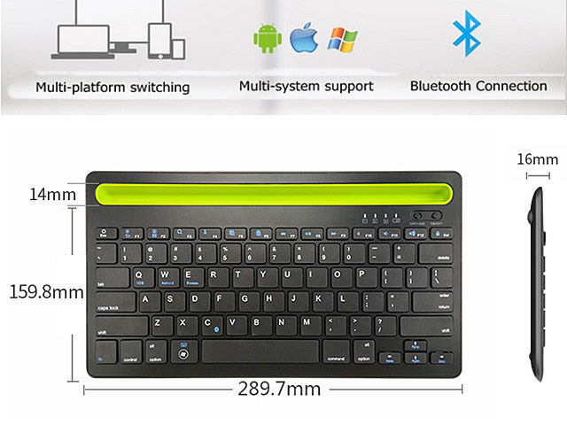 Mini Dual-Connect Bluetooth Keyboard with Stand