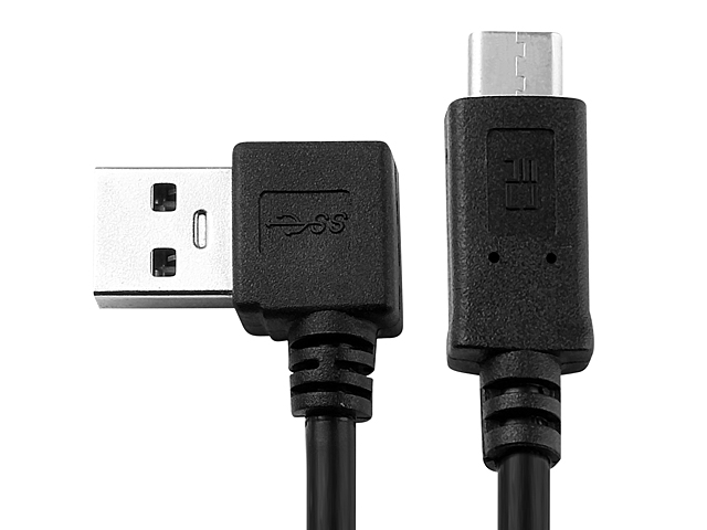 USB 3.0 A Male (Left 90°) to USB 3.1 Type-C Short Cable