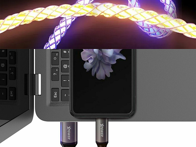 Xpower GWAC 18W Luminous Aluminum Alloy USB to Type-C Sync & Charging Cable