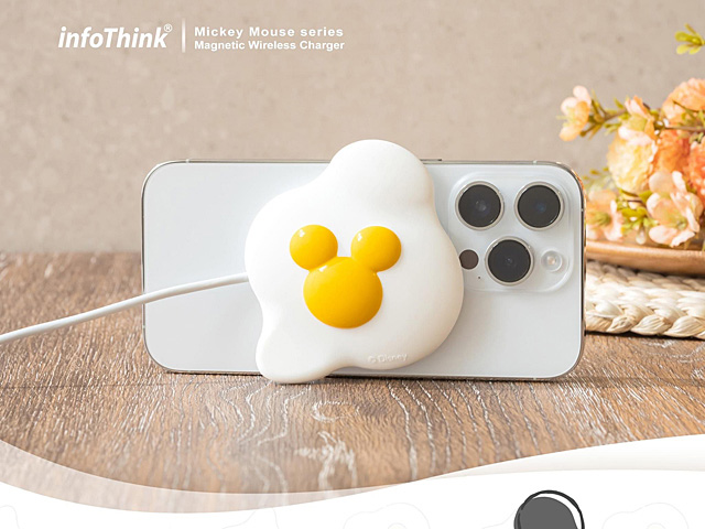 infoThink Mickey Poached Egg Magnetic Wireless Charger