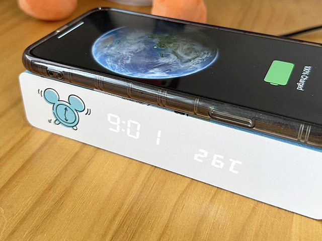 infoThink Mickey Digital Clock with Wireless Charger